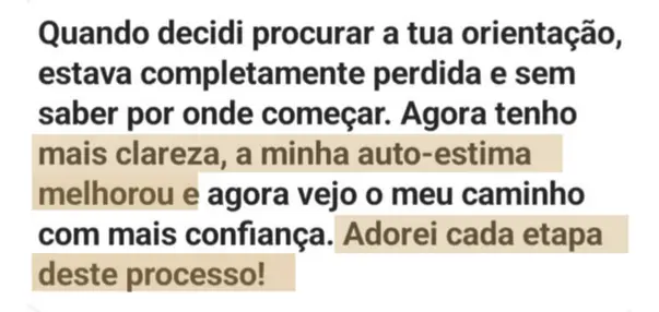 Testemunho: "Agora tenho mais clareza, a minha autoestima melhorou e vejo o meu caminho com mais confiança"